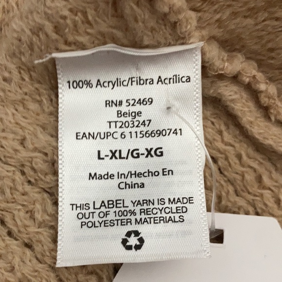 NWT Time and Tru Tan Poncho with Fringe Size L/XL - Picture 11 of 14